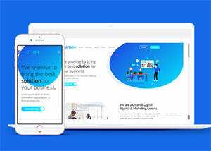 简洁大气炫彩设计公司网站模板 - 项目资源网