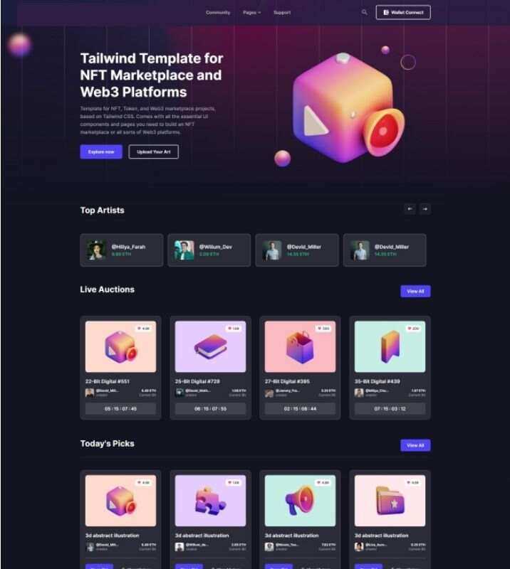 NFT市场服务企业网站html模板 - 项目资源网