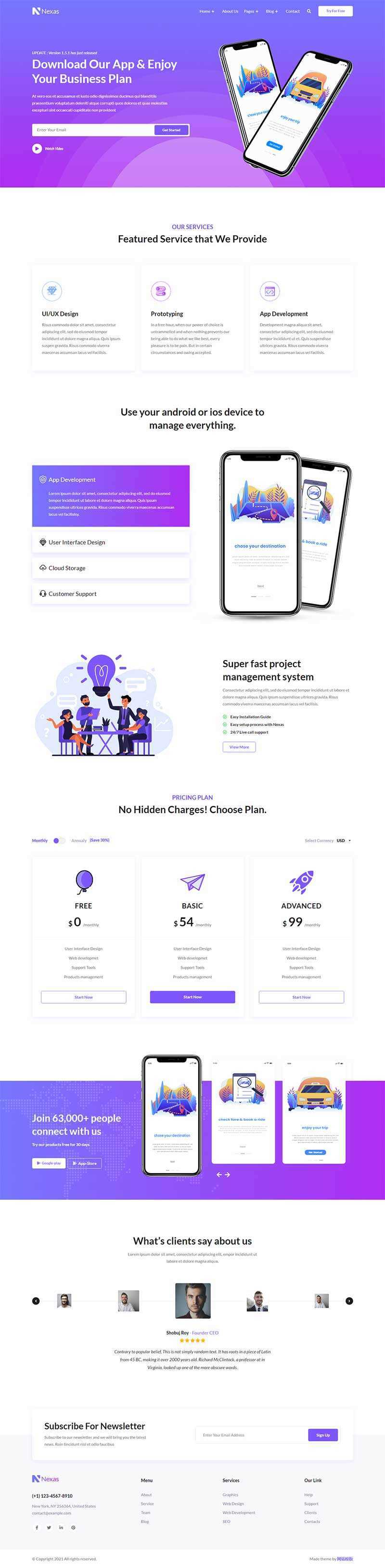 多用途app软件业务介绍官网模板 - 项目资源网