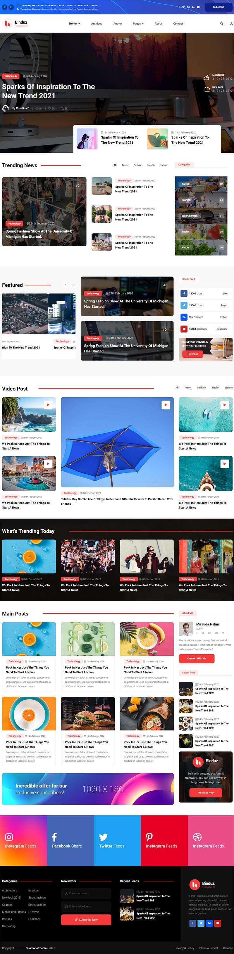 多用途响应式的行业资讯博客网页html模板 - 项目资源网