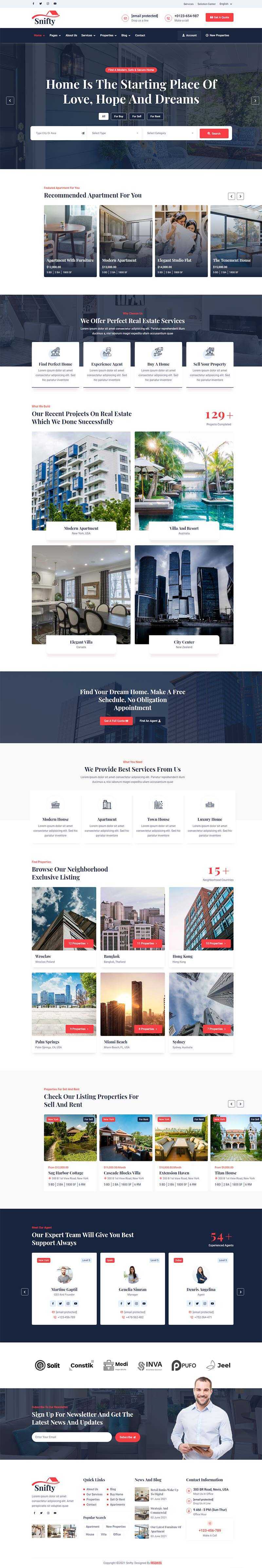 bootstrap5深蓝色房地产信息资讯平台HTML5模板 - 项目资源网