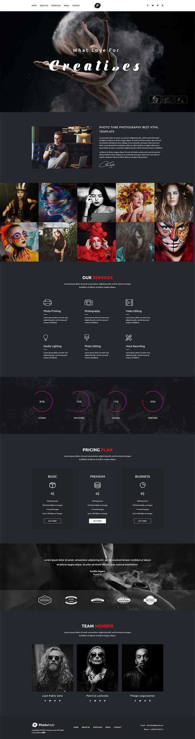 HTML5摄影俱乐部作品展示网站html模板 - 项目资源网