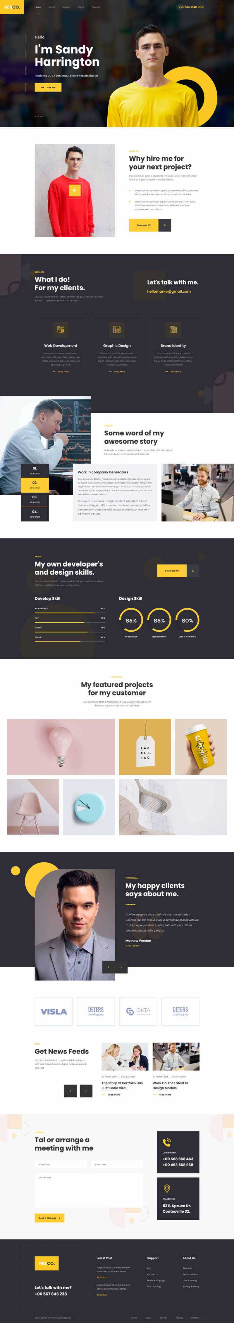 响应式个人简历介绍html5模板 - 项目资源网