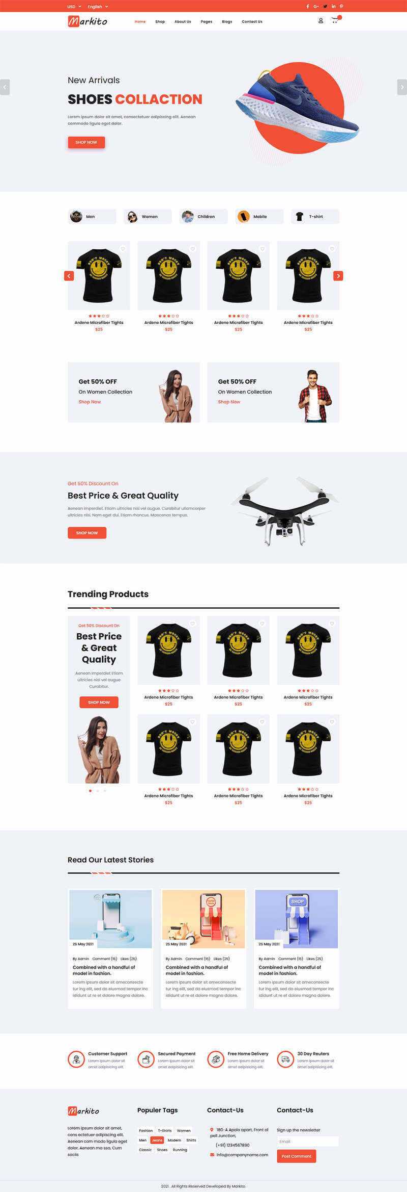 响应式多用途的生活类电商HTML模板 - 项目资源网