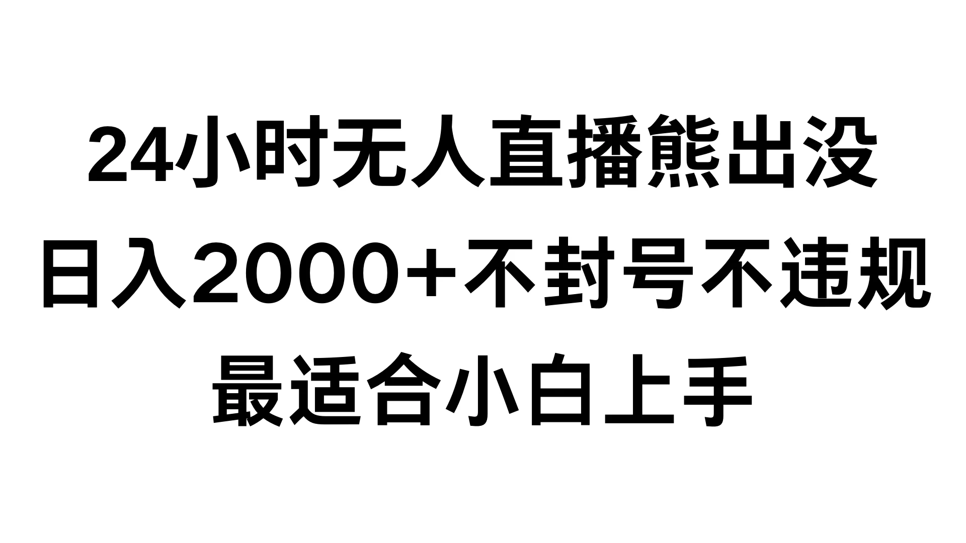 快手24小时无人直播熊出没,不封直播间,不违规,日入2000+,最适合小白上手,保姆式教学 - 项目资源网