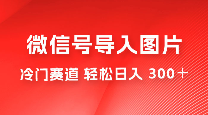 微信号导入图片项目,冷门赛道,一单 66 ,轻松日入 300+ 微信号导入图片项目,冷门赛道,一单 66 ,轻松日入 300+